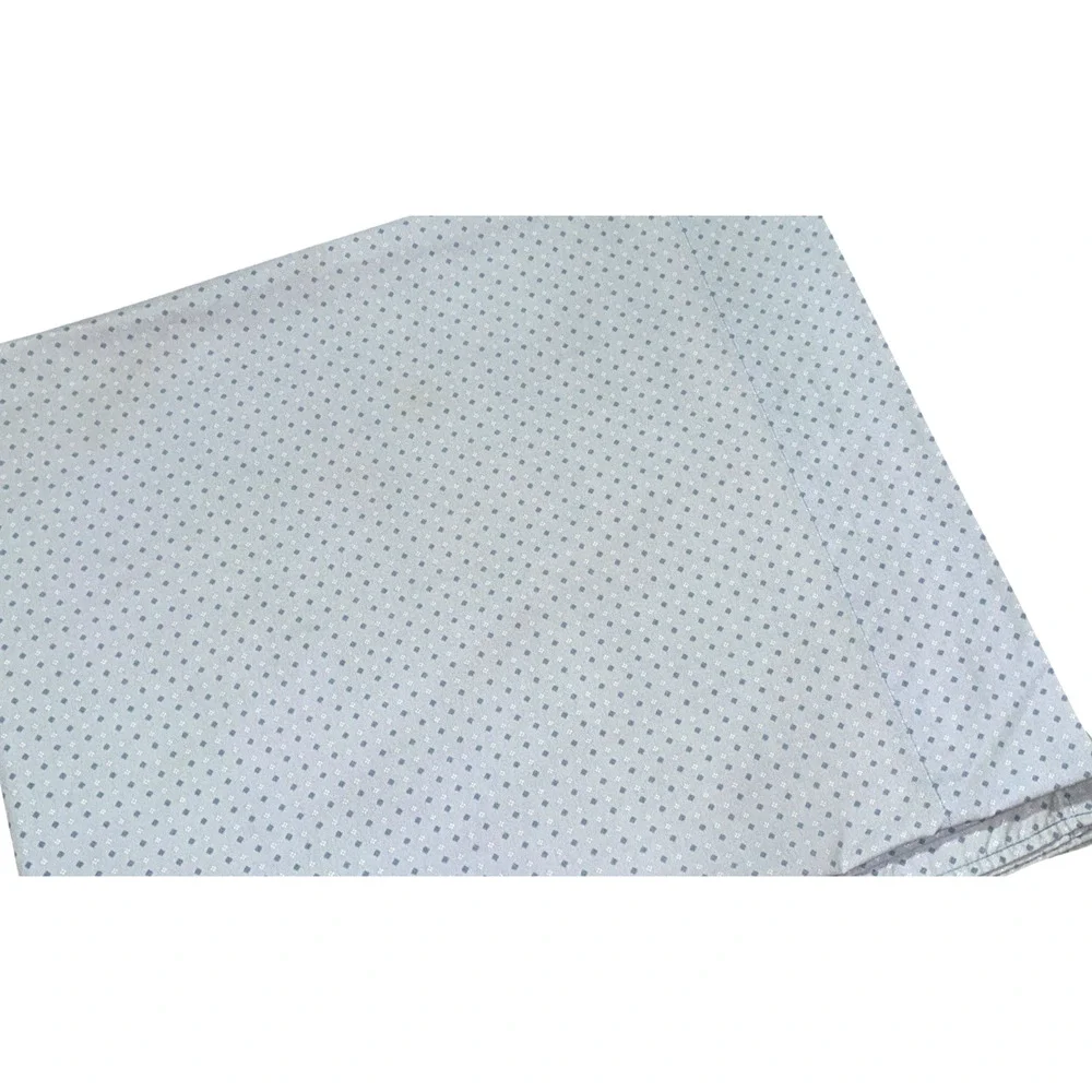 Martha Stewart Vintage Queen Sized Flat Sheet Cotton Blend Bedding Blue Dot